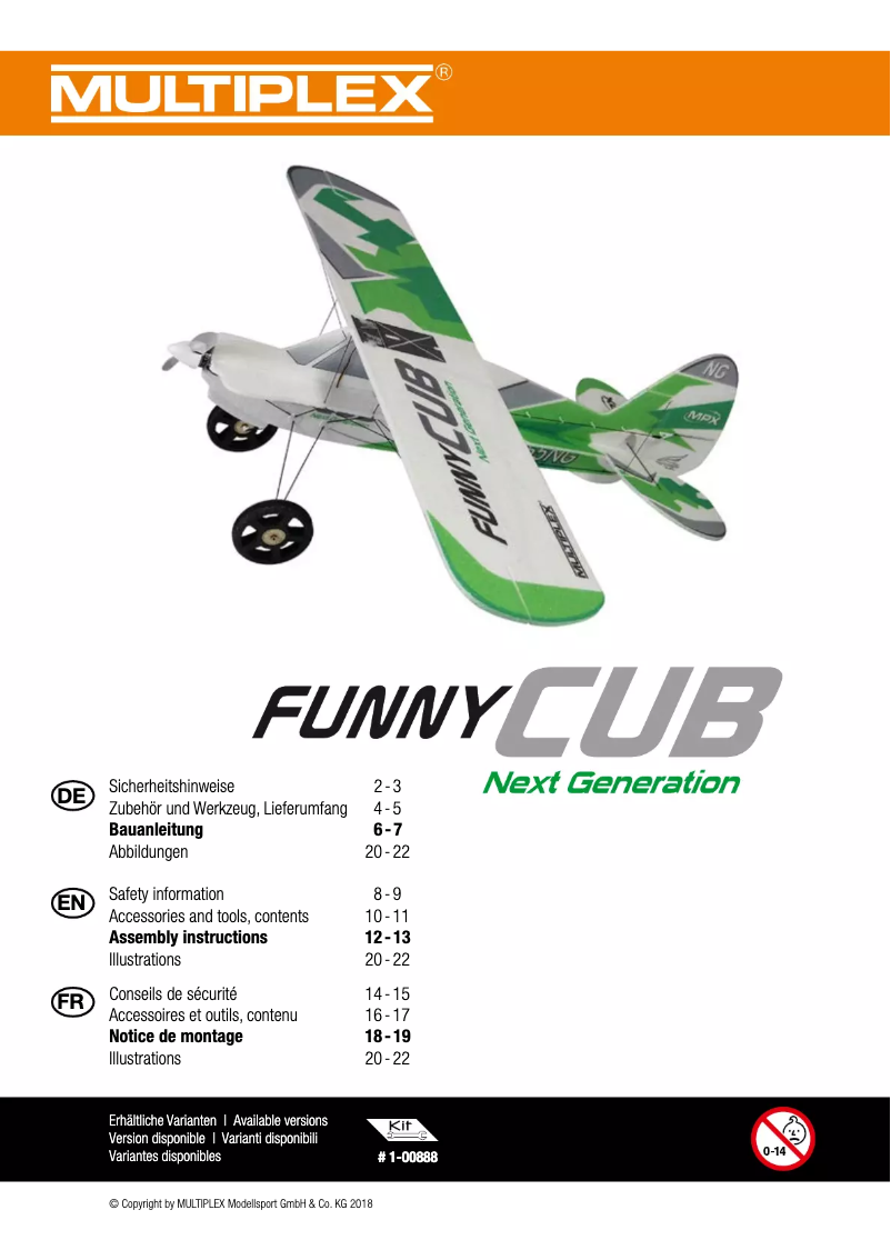 Página 1 del manual Manual de usuario Multiplex FunnyCub