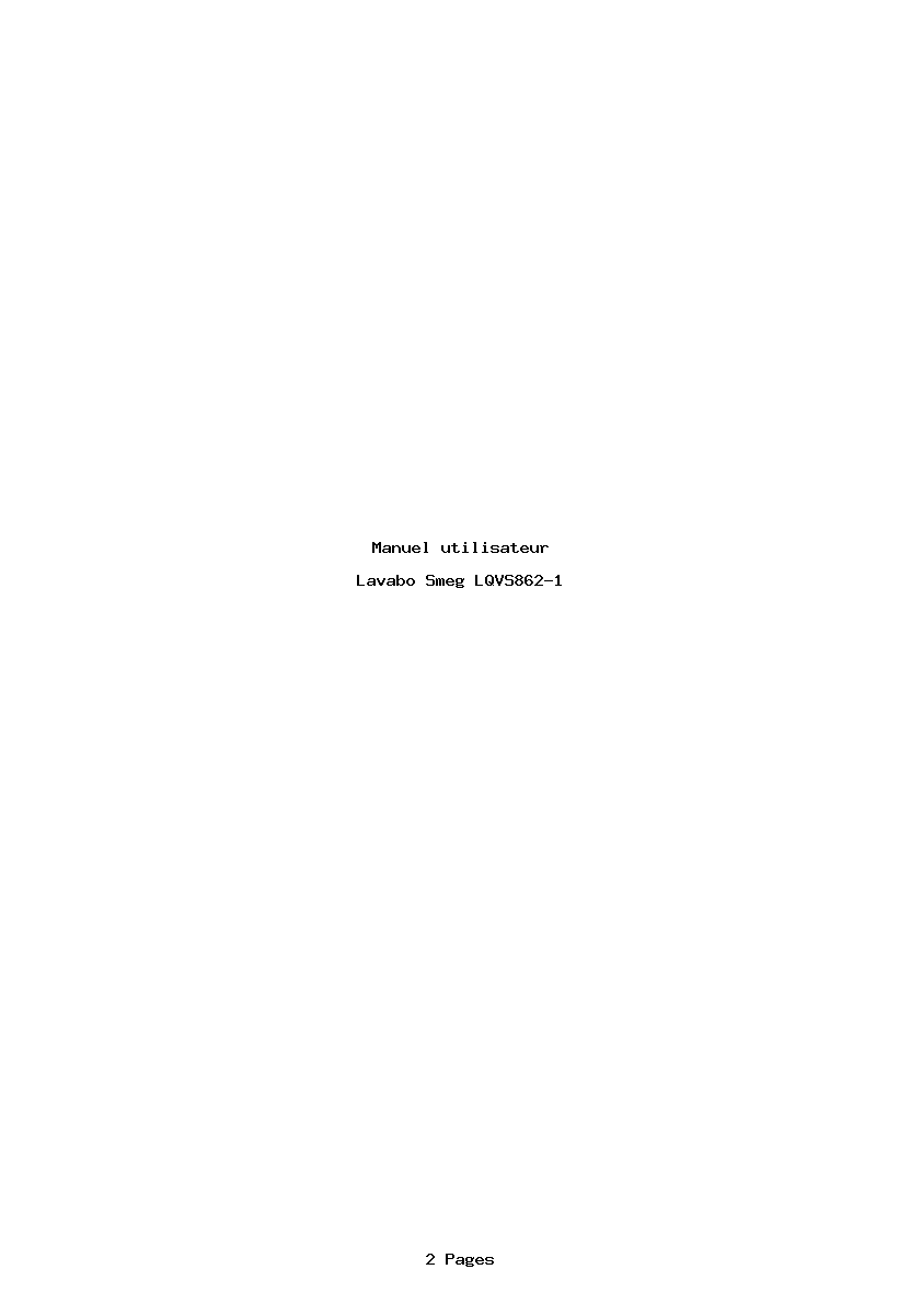 Page 1 de la notice Manuel utilisateur Smeg LQVS862-1