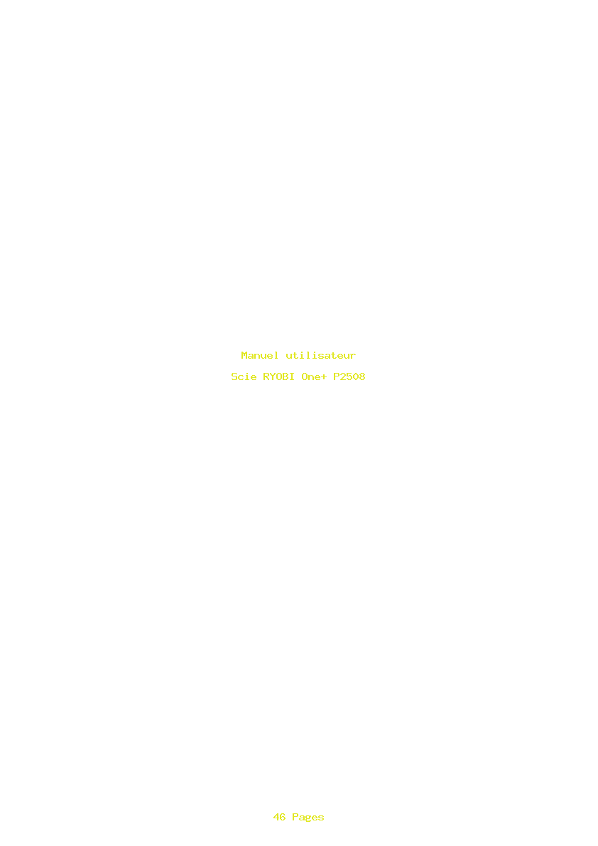 Page 1 de la notice Manuel utilisateur RYOBI One+ P2508