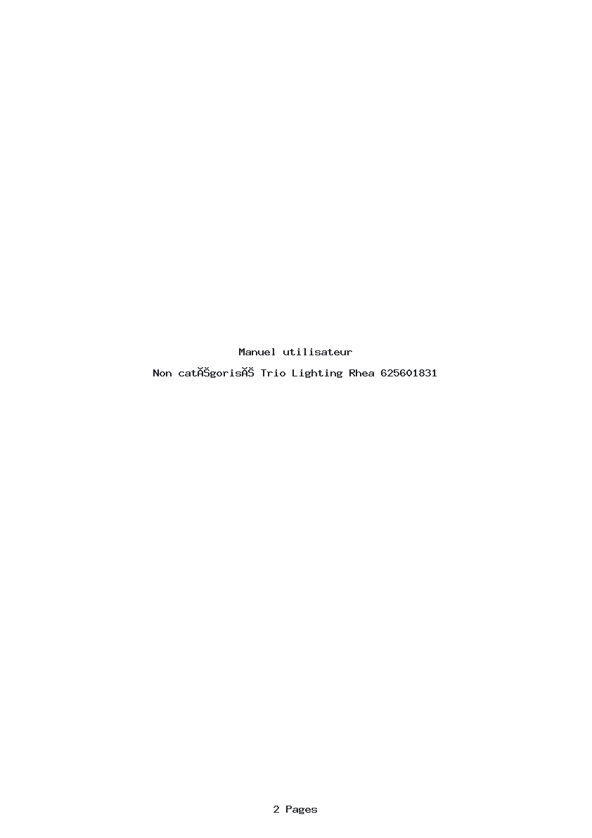Page 1 de la notice Manuel utilisateur Trio Lighting Rhea 625601831