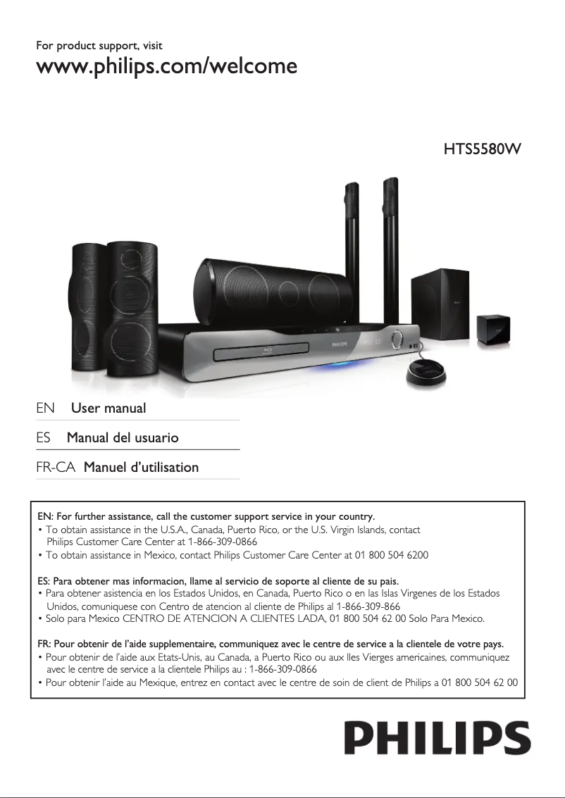 Page n°1 - Manuel utilisateur Philips HTS5580W