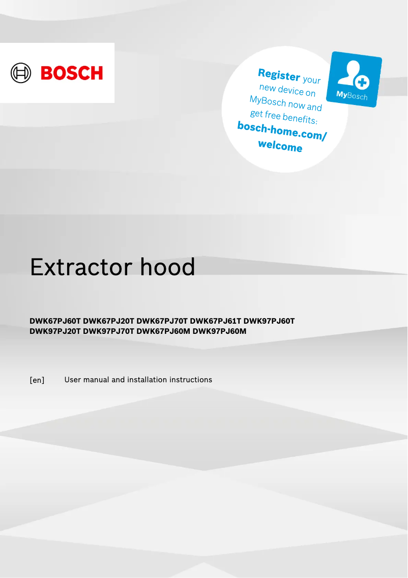 Page 1 de la notice Manuel utilisateur Bosch DWK97PJ60T