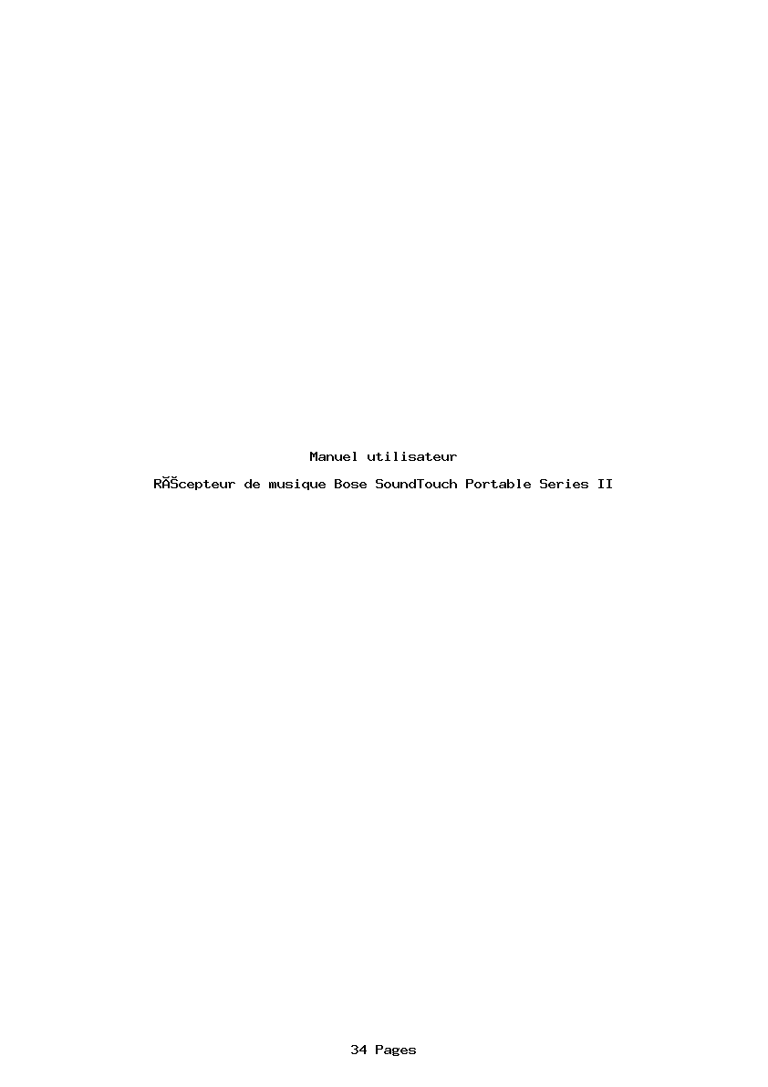 Image de la première page du manuel de l'appareil SoundTouch Portable Series II