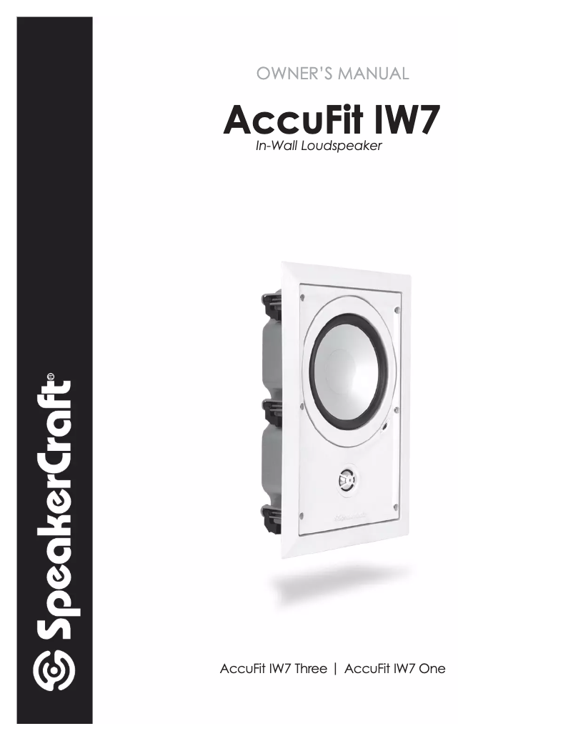 Page 1 de la notice Manuel utilisateur SpeakerCraft AccuFit IW7 Three