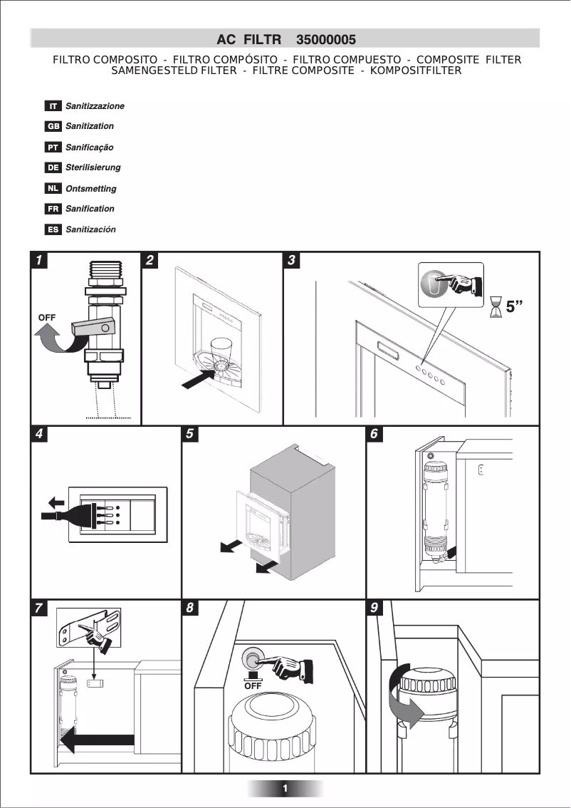 Page 1 of the manual User Manual Candy AC SIST FILT