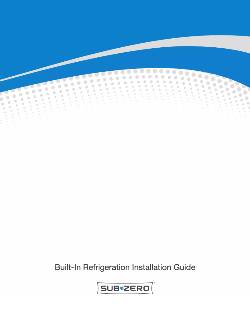 Page 1 de la notice Guide d'installation Sub-Zero BI-36UG/S/TH-RH