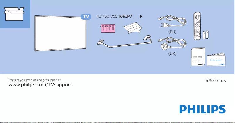 Page n°1 - Guide de démarrage rapide Philips 43PUS6753