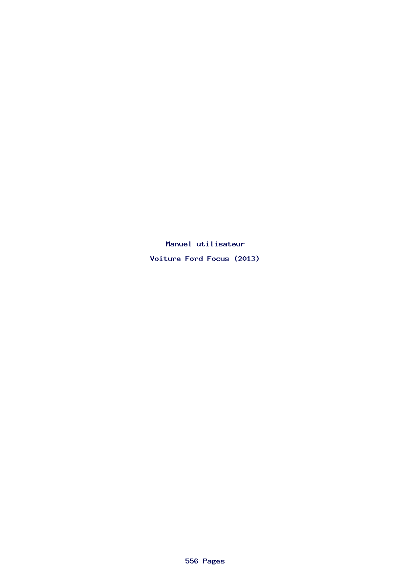 Page 1 de la notice Manuel utilisateur Ford Focus (2013)