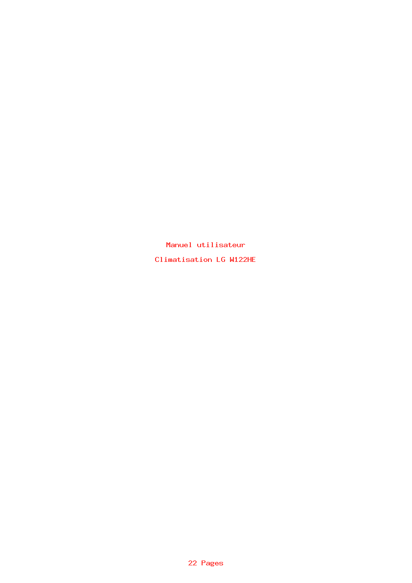 Page 1 de la notice Manuel utilisateur LG W122HE