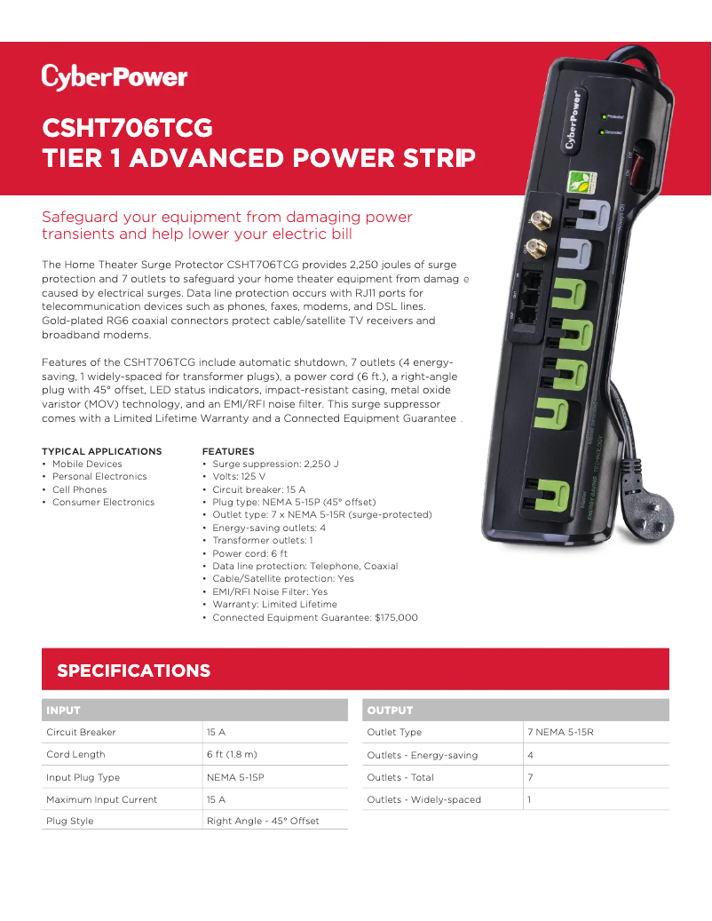 Page 1 de la notice Manuel utilisateur CyberPower Home Theater CSHT706TCG