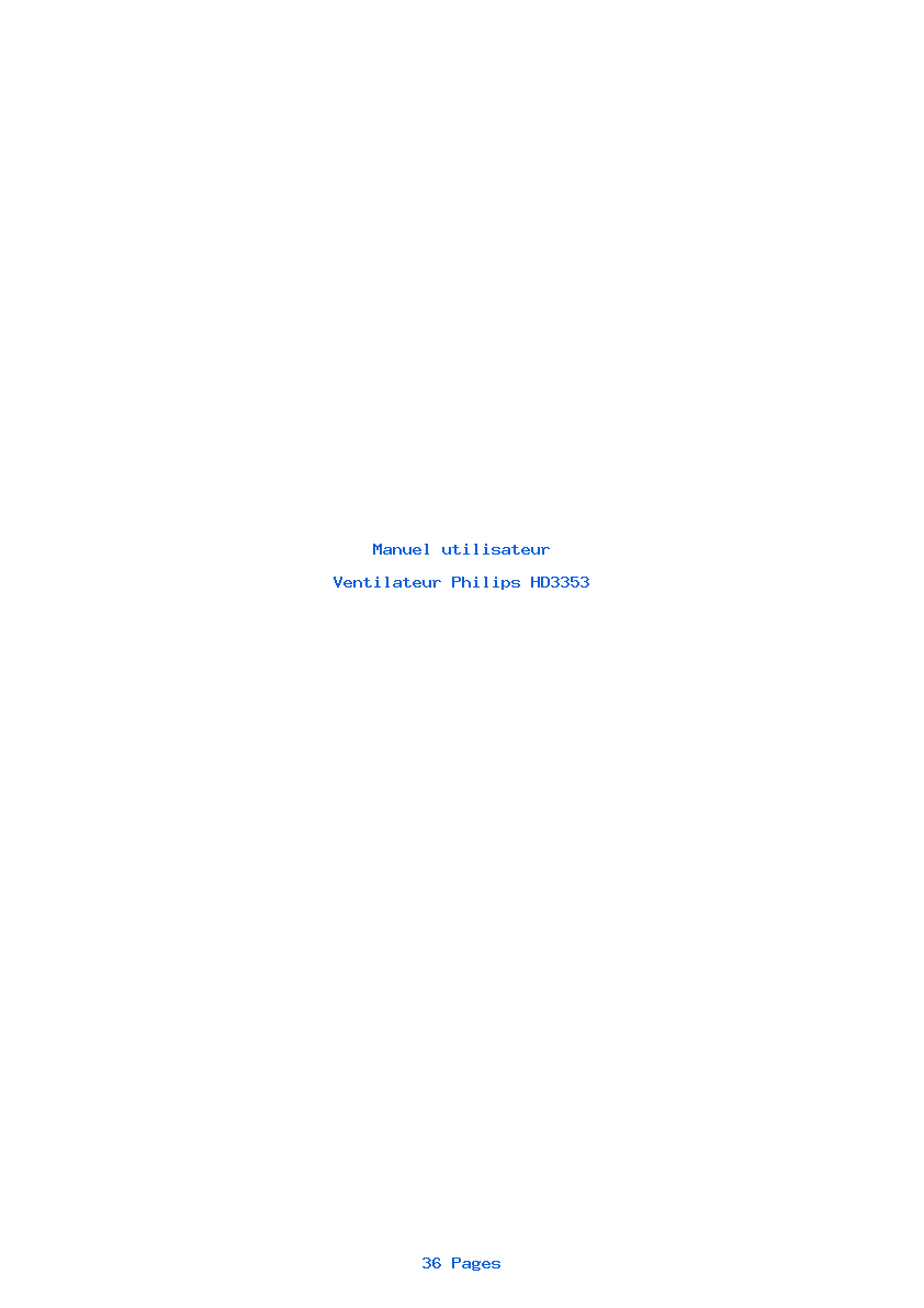 Page 1 de la notice Manuel utilisateur Philips HD3353