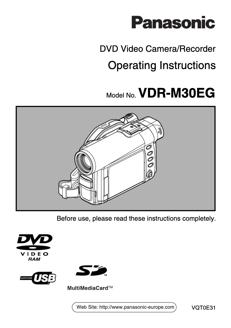 Página 1 del manual Manual de usuario Panasonic VDR-M30EG