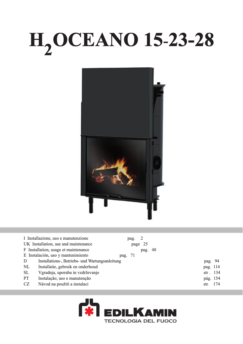 Page 1 de la notice Manuel utilisateur Edilkamin H2OCEANO
