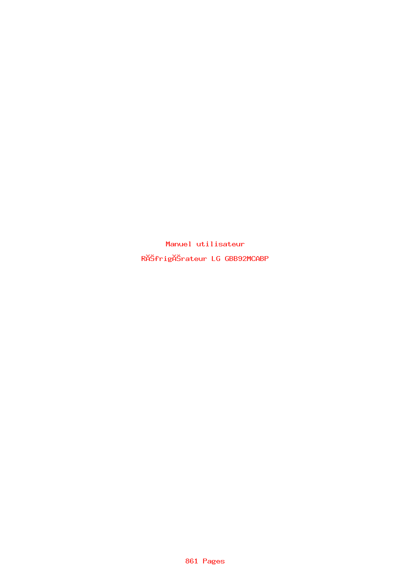 Page 1 de la notice Manuel utilisateur LG GBB92MCABP
