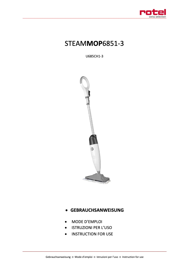 Página 1 del manual Manual de usuario Rotel SteamMop 6852