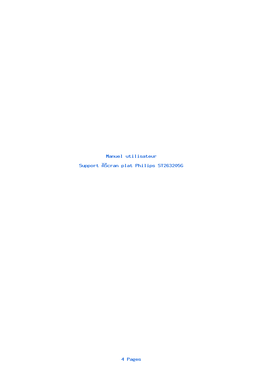 Page 1 de la notice Manuel utilisateur Philips ST263205G