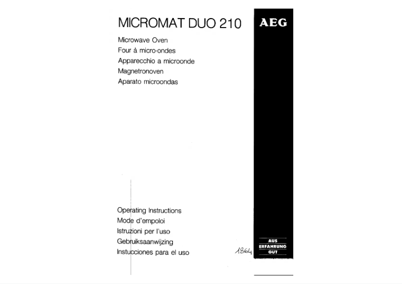 Página 1 del manual Manual de usuario AEG Micromat Duo 210