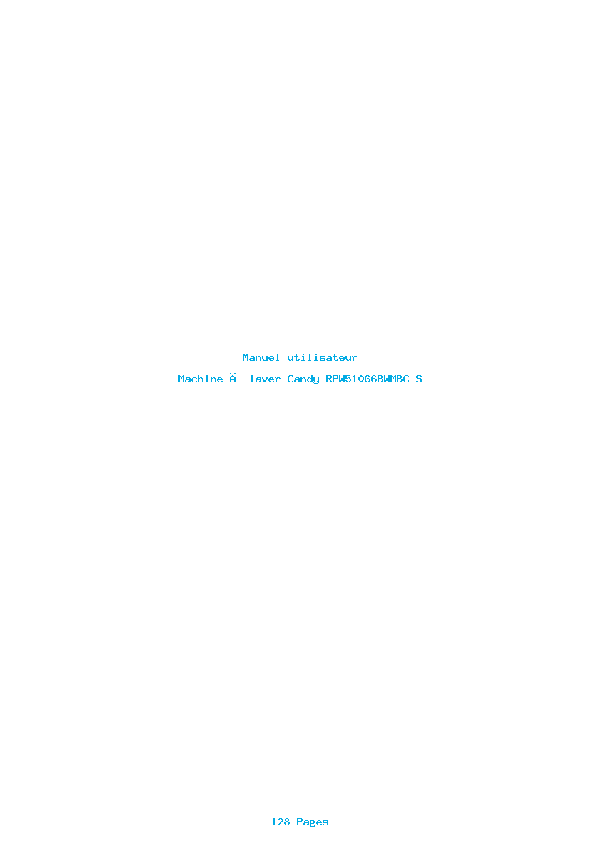 Image de la première page du manuel de l'appareil RPW51066BWMBC-S