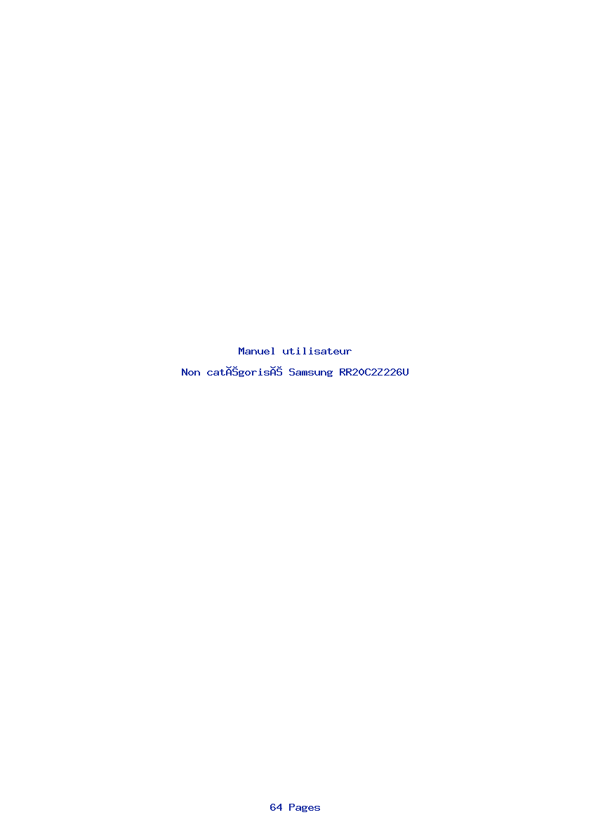 Page 1 de la notice Manuel utilisateur Samsung RR20C2Z226U