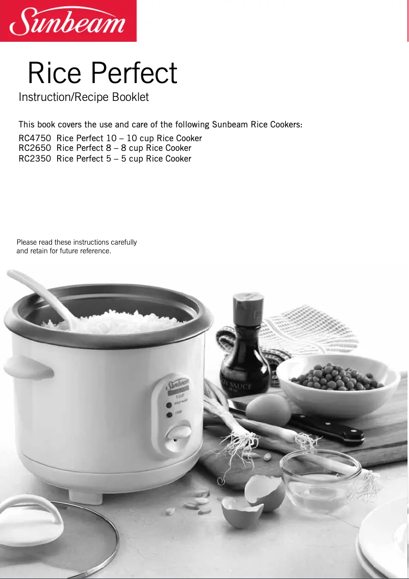 Page 1 de la notice Manuel utilisateur Sunbeam RC4750