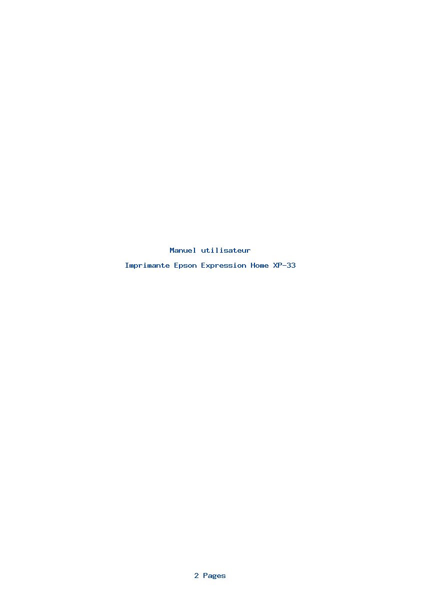 Page 1 de la notice Manuel utilisateur Epson Expression Home XP-33