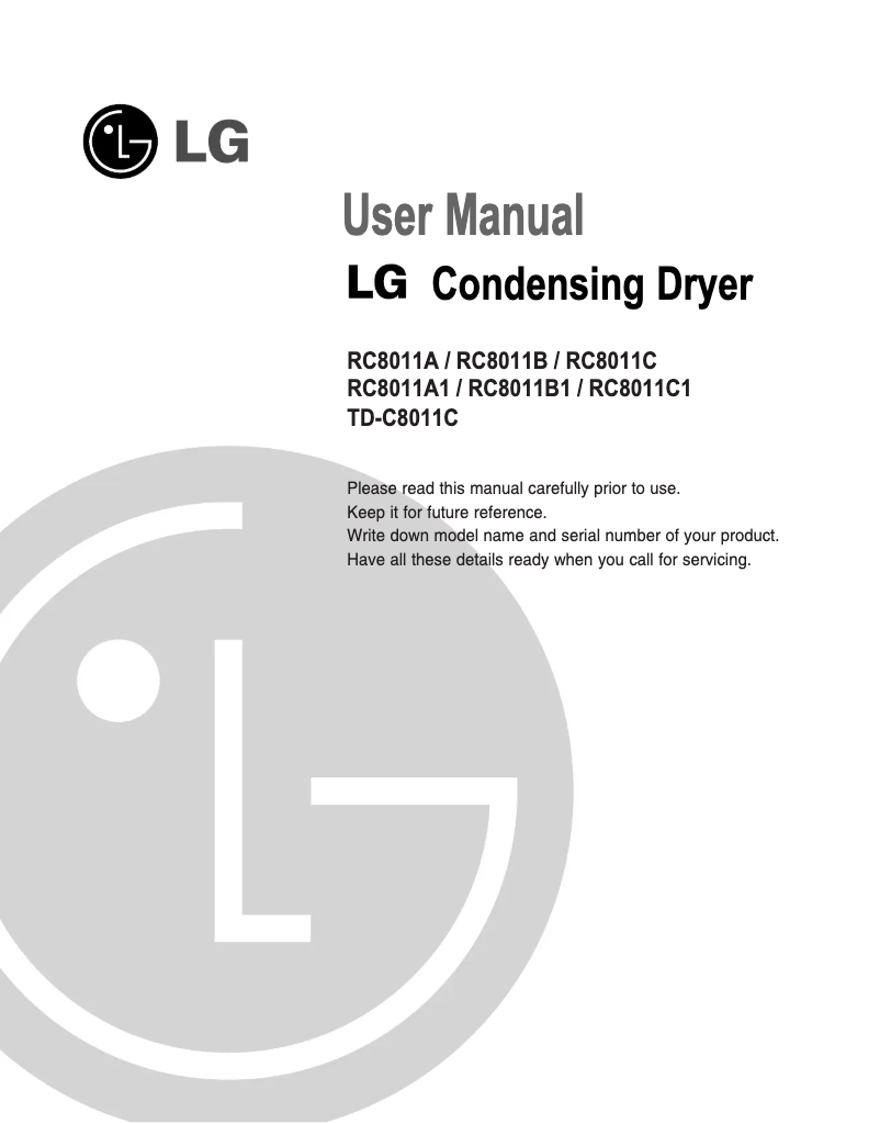 Página 1 del manual Manual de usuario LG TD-C8011C