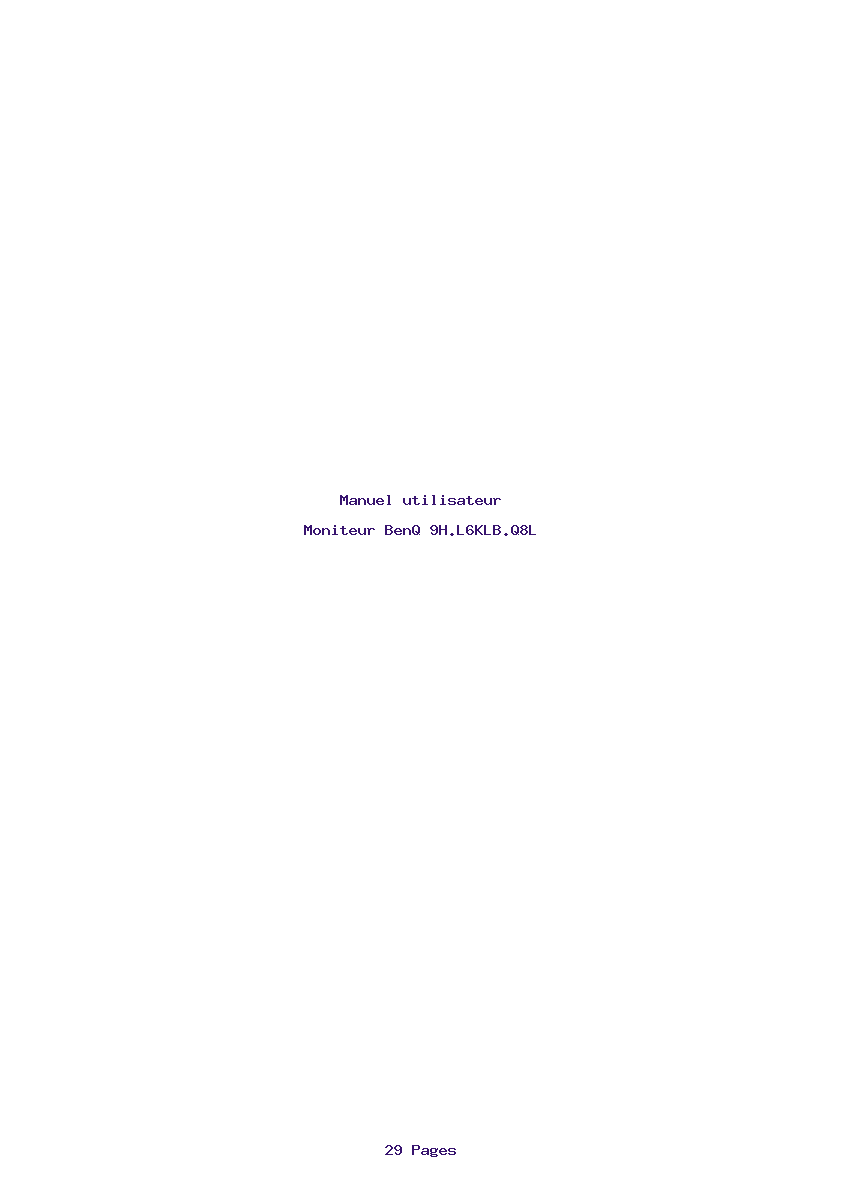Page 1 de la notice Manuel utilisateur BenQ 9H.L6KLB.Q8L