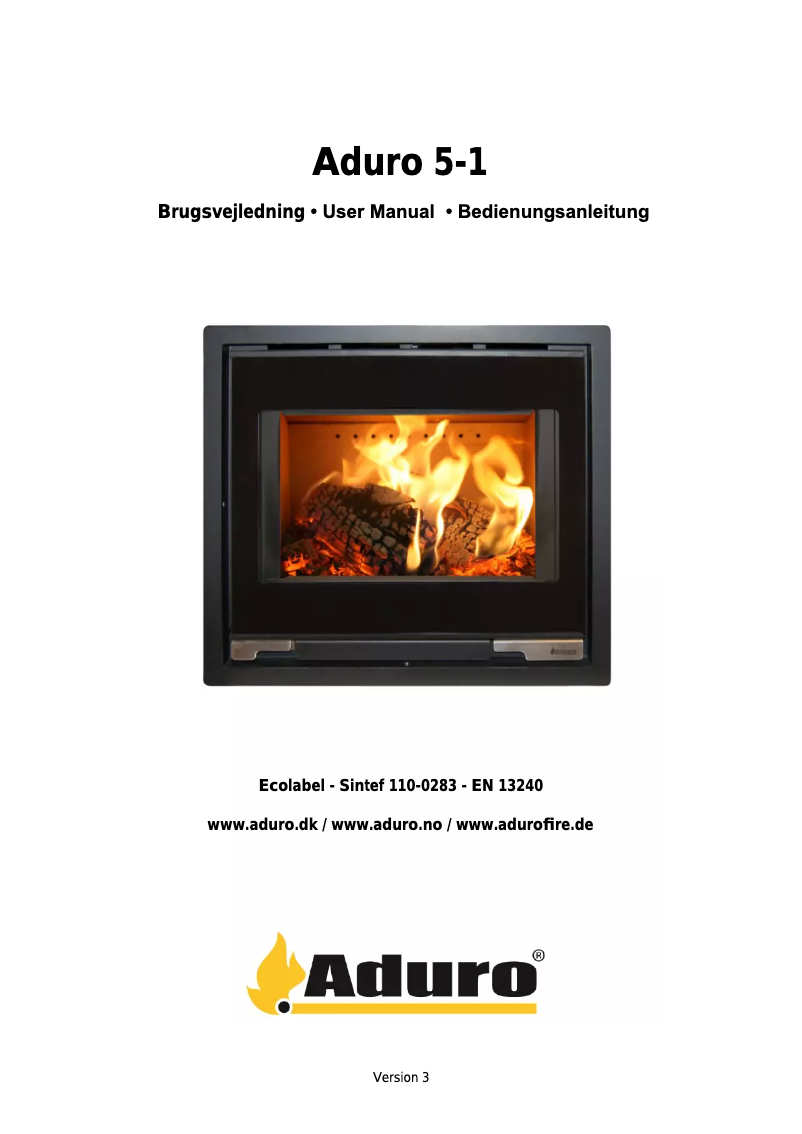 Page 1 de la notice Manuel utilisateur Aduro 5-1