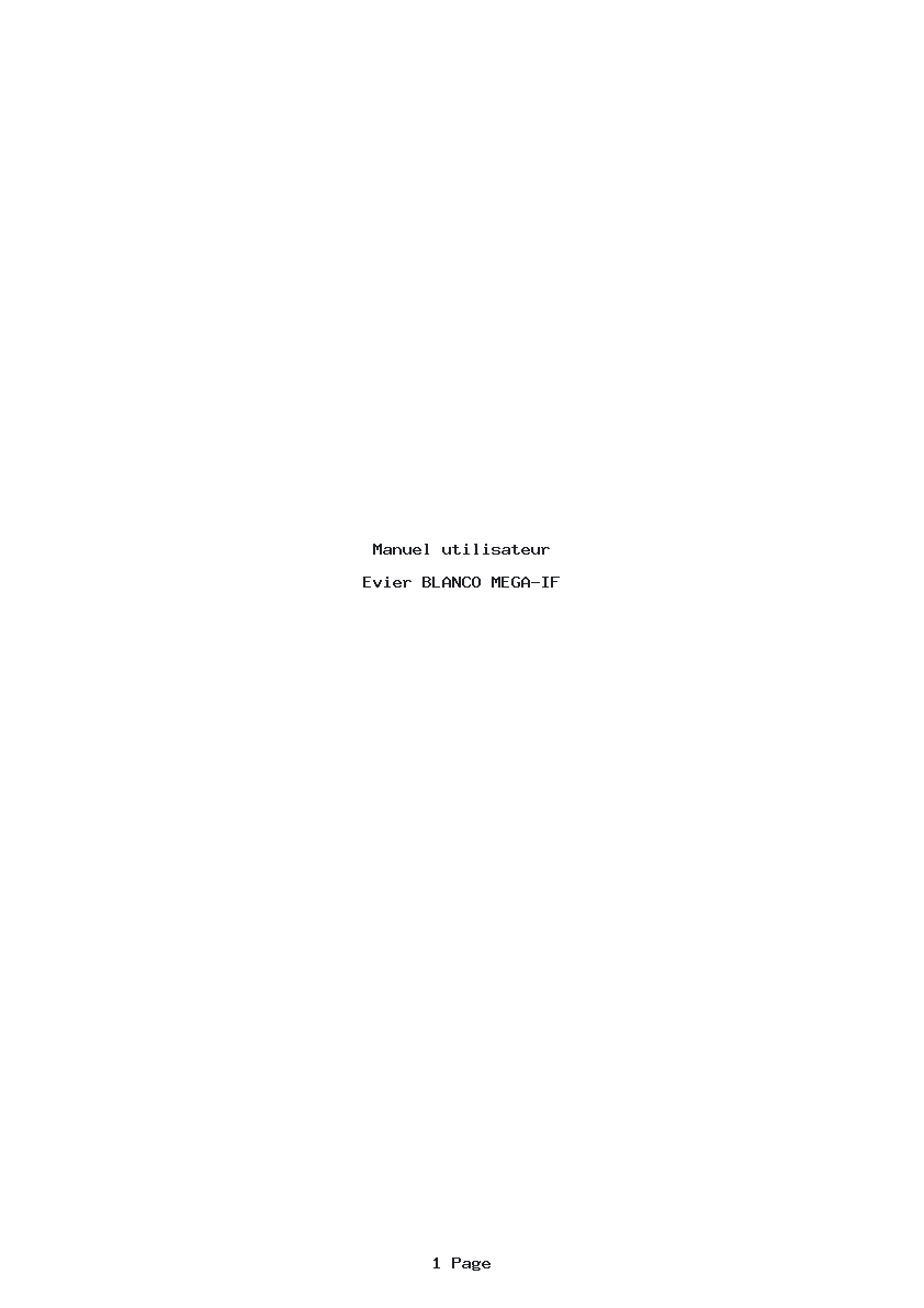 Page 1 de la notice Manuel utilisateur BLANCO MEGA-IF
