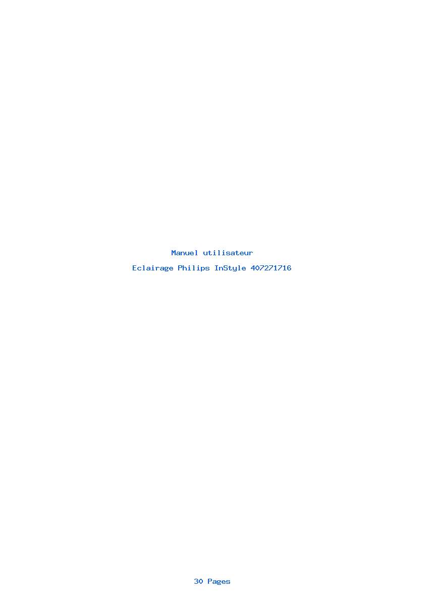 Page 1 de la notice Manuel utilisateur Philips InStyle 407271716