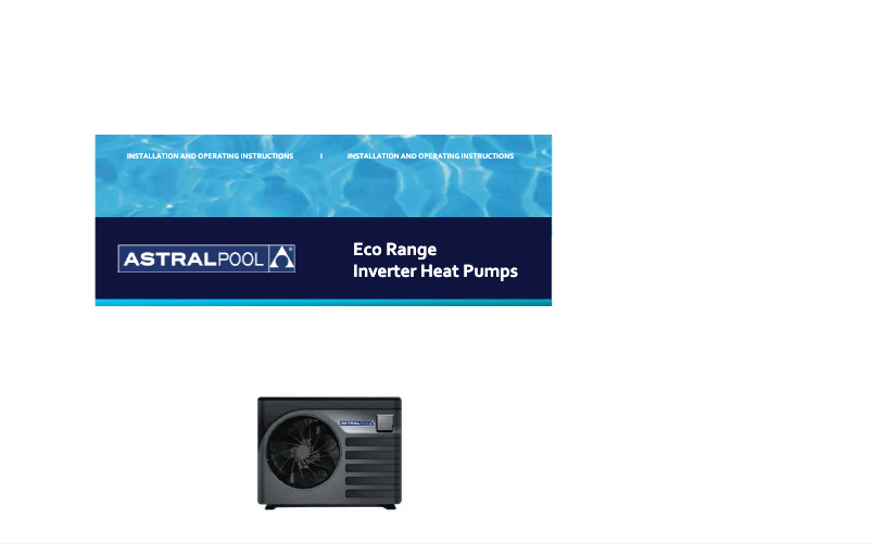 Page 1 de la notice Manuel utilisateur AstralPool Eco Inverter 9kW