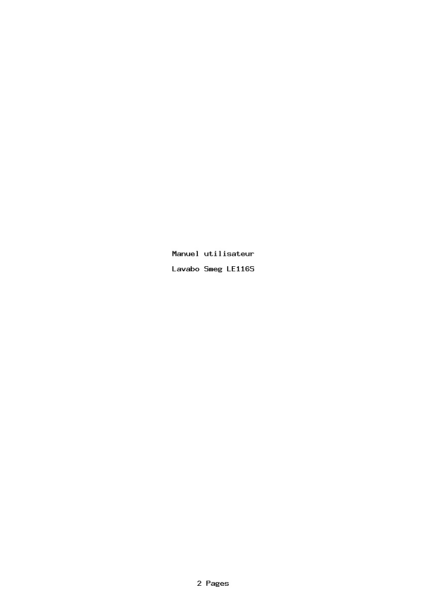 Page 1 de la notice Manuel utilisateur Smeg LE116S