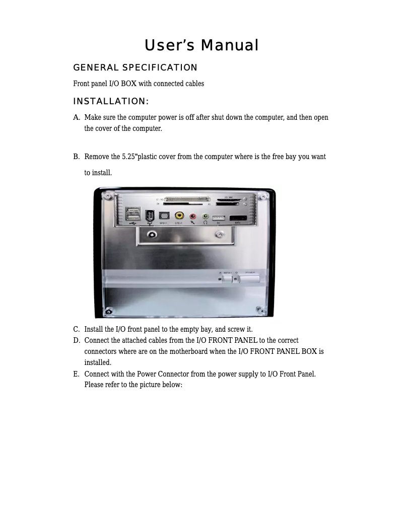 Page 1 de la notice Manuel utilisateur Syba CL-37004518