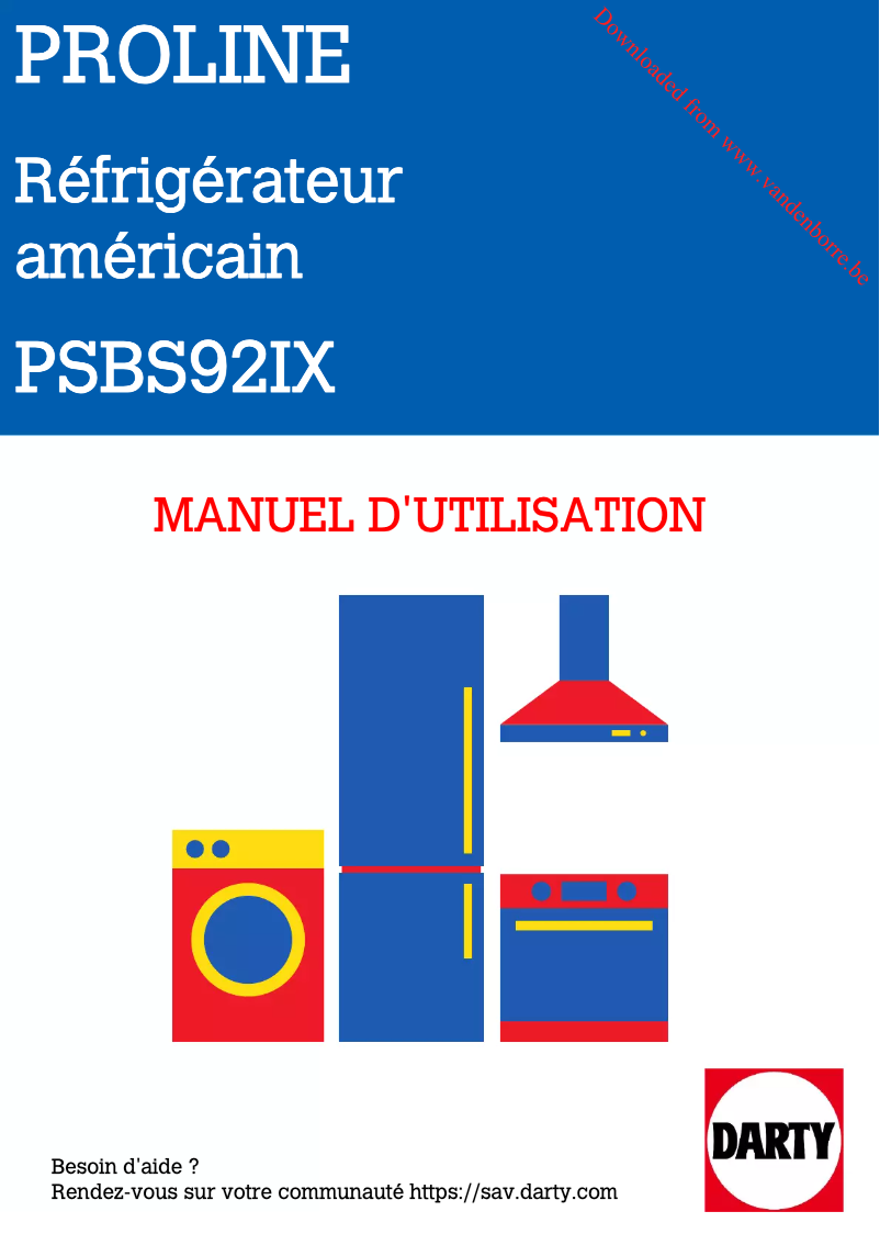 Page 1 de la notice Manuel utilisateur Proline PSBS92IX