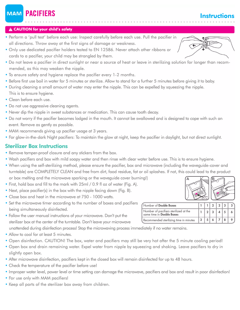 Page 1 de la notice Manuel utilisateur MAM Start Mini Air