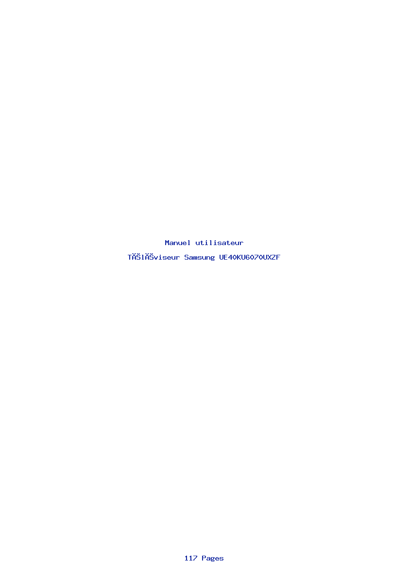 Page 1 de la notice Manuel utilisateur Samsung UE40KU6070UXZF