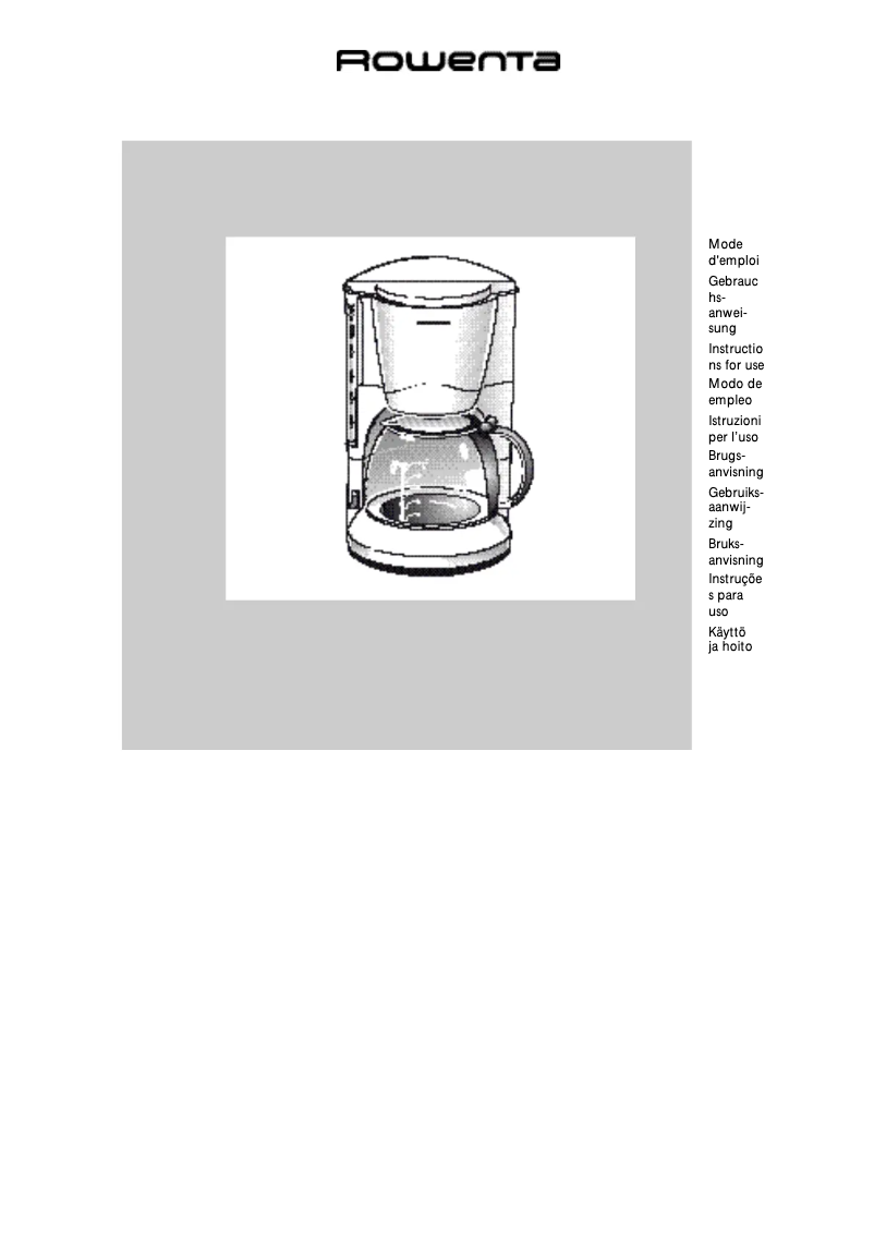Page 1 de la notice Manuel utilisateur Rowenta CG 306