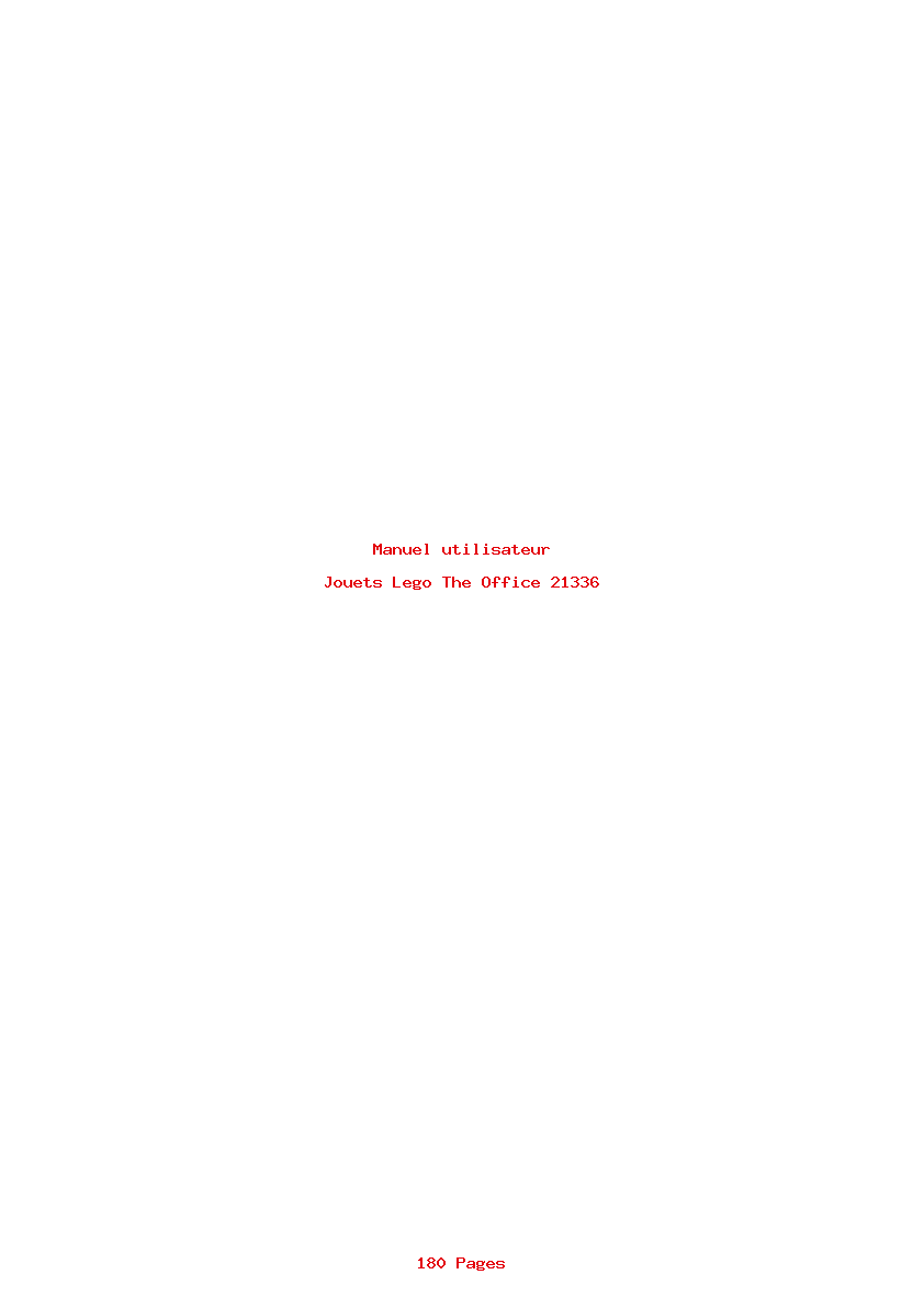 Page 1 de la notice Manuel utilisateur Lego The Office 21336