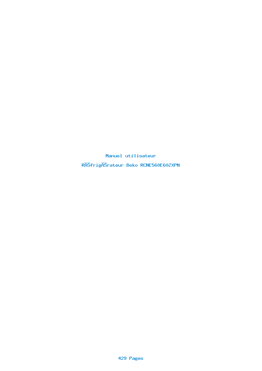 Page 1 de la notice Manuel utilisateur Beko RCNE560E60ZXPN