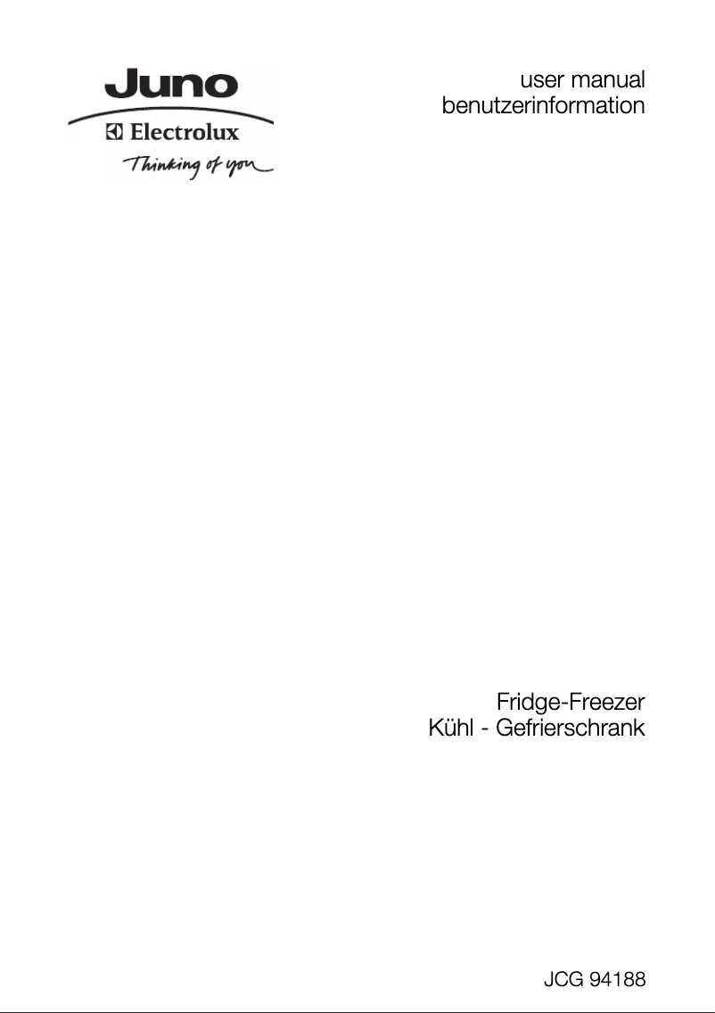 Page 1 de la notice Manuel utilisateur Juno Electrolux JCG94188