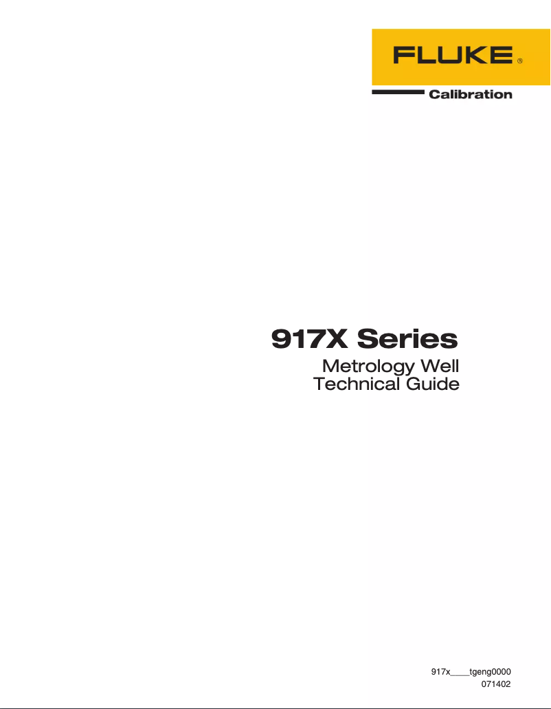 Page 1 de la notice Manuel utilisateur Fluke 9173