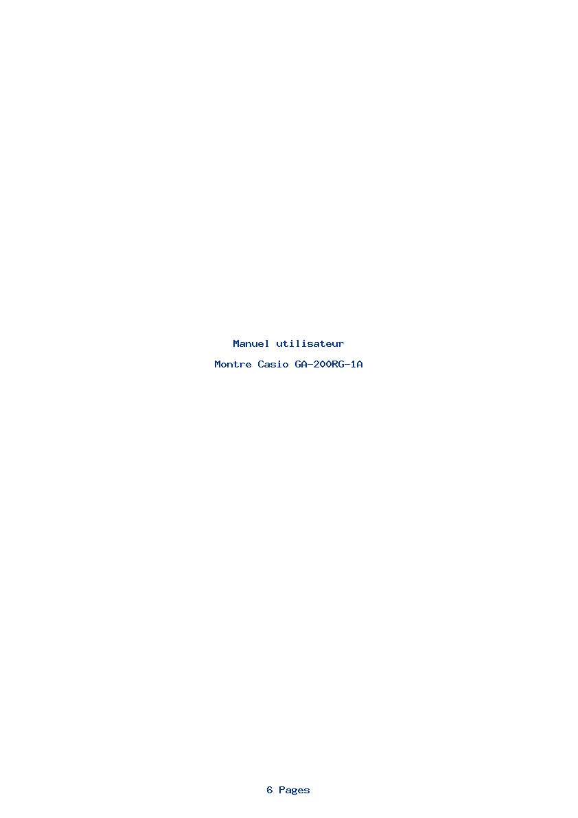 Page 1 de la notice Manuel utilisateur Casio GA-200RG-1A