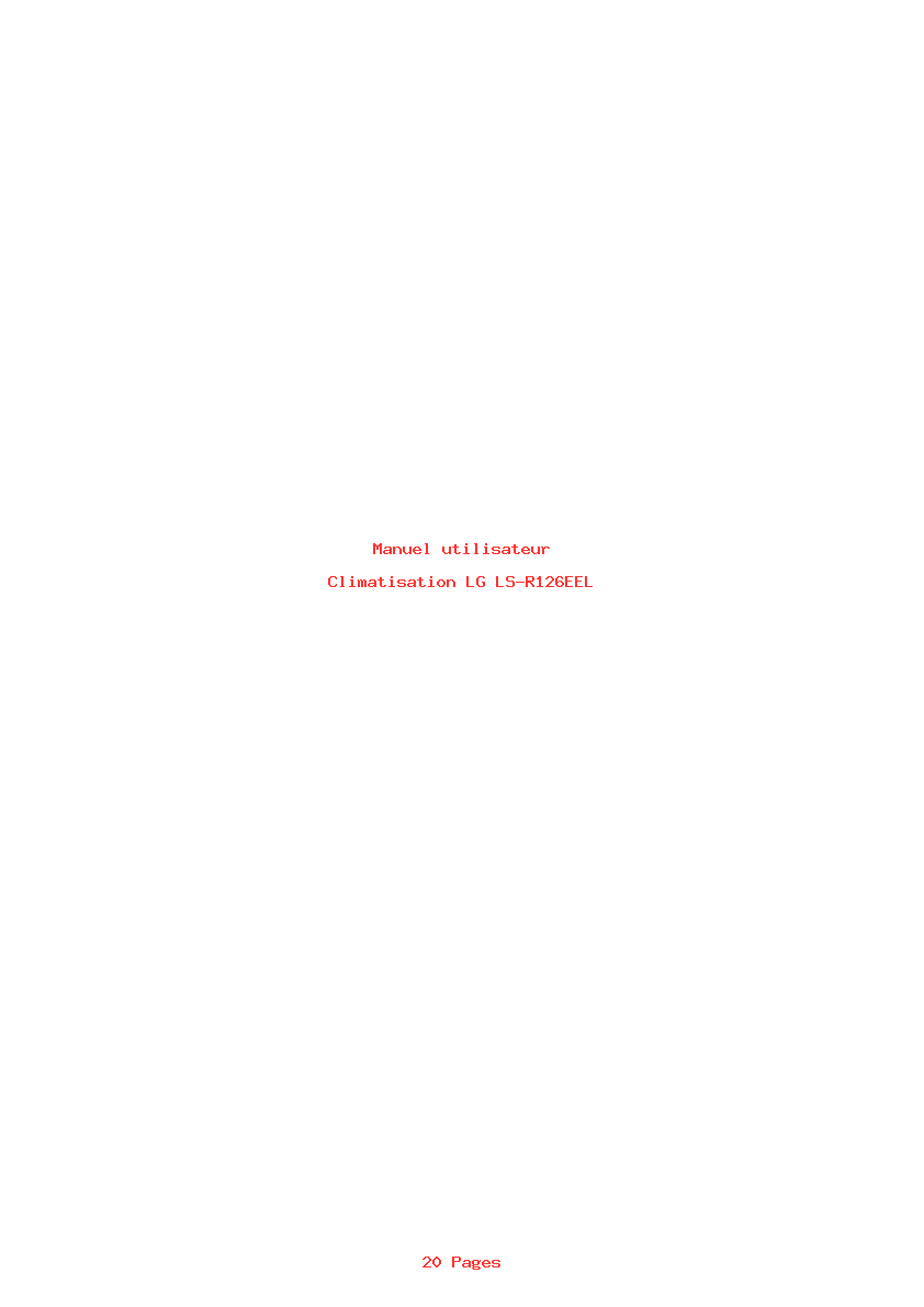 Page 1 de la notice Manuel utilisateur LG LS-R126EEL