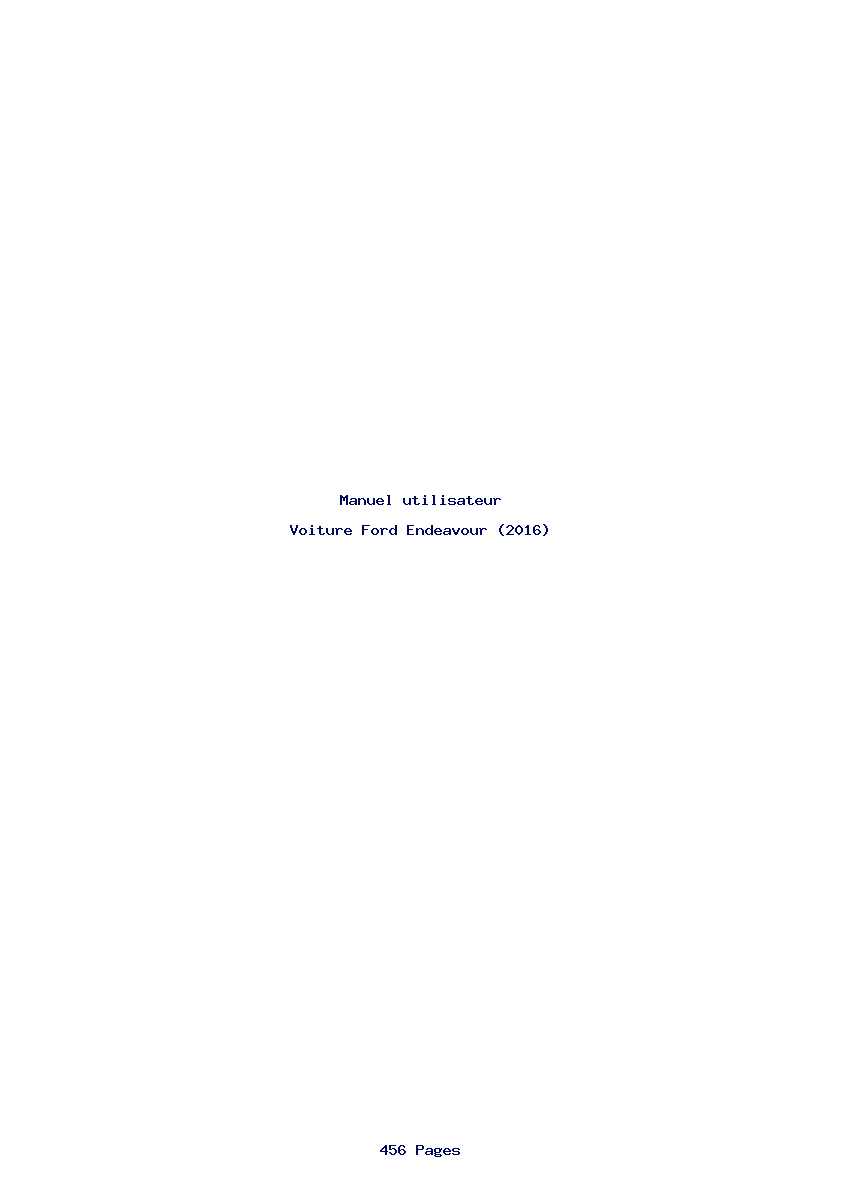 Page 1 de la notice Manuel utilisateur Ford Endeavour (2016)