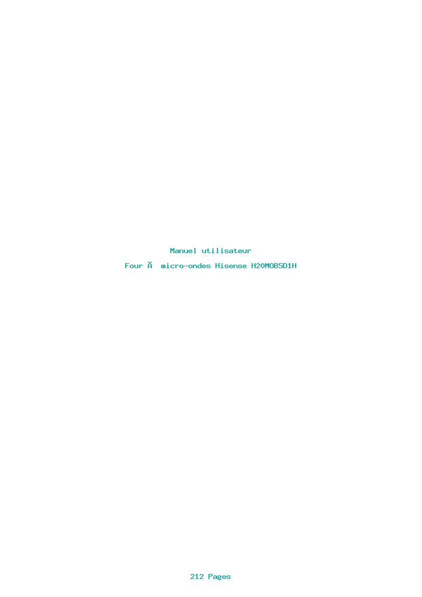 Page 1 de la notice Manuel utilisateur Hisense H20MOBSD1H