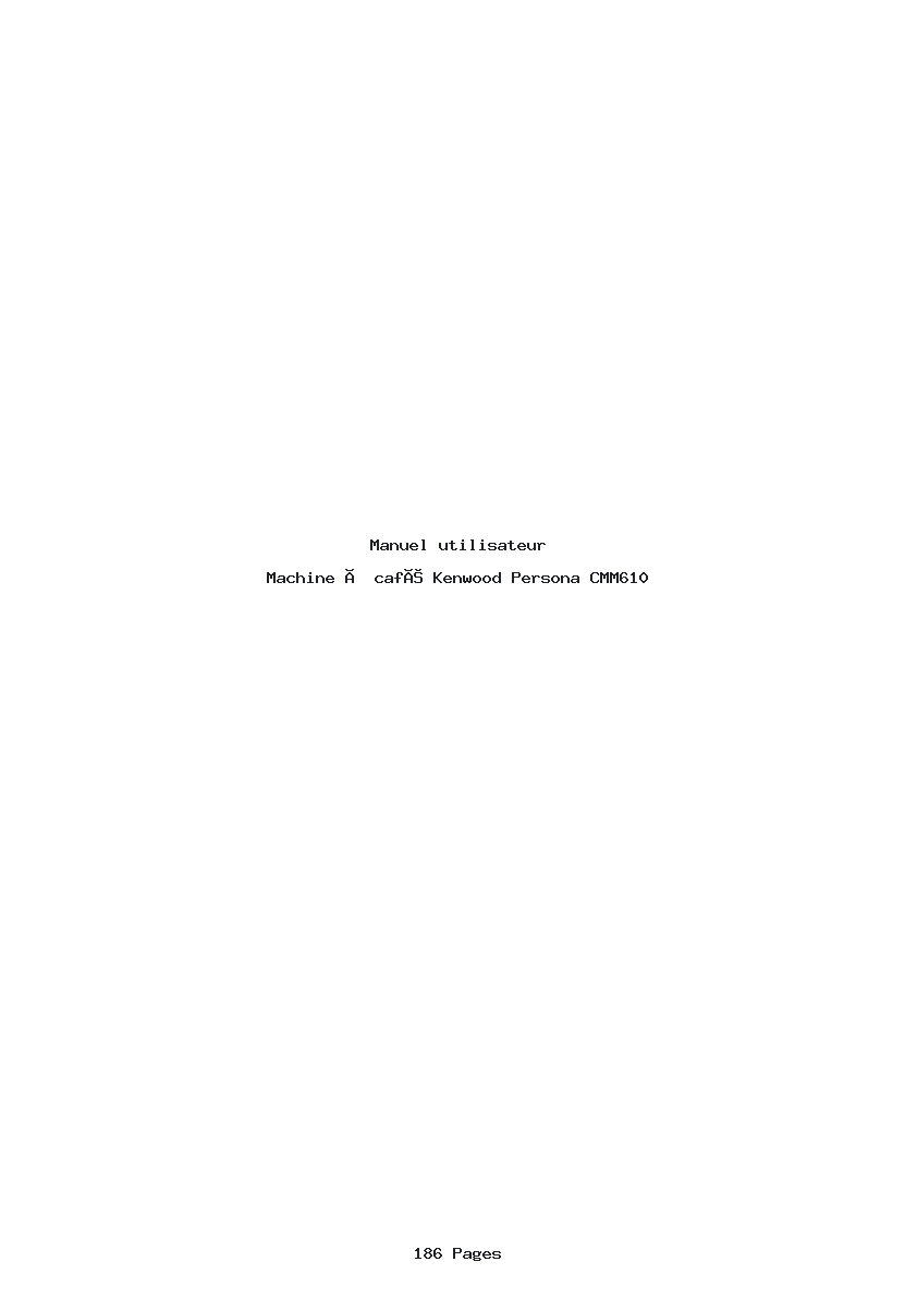 Page 1 de la notice Manuel utilisateur Kenwood Persona CMM610