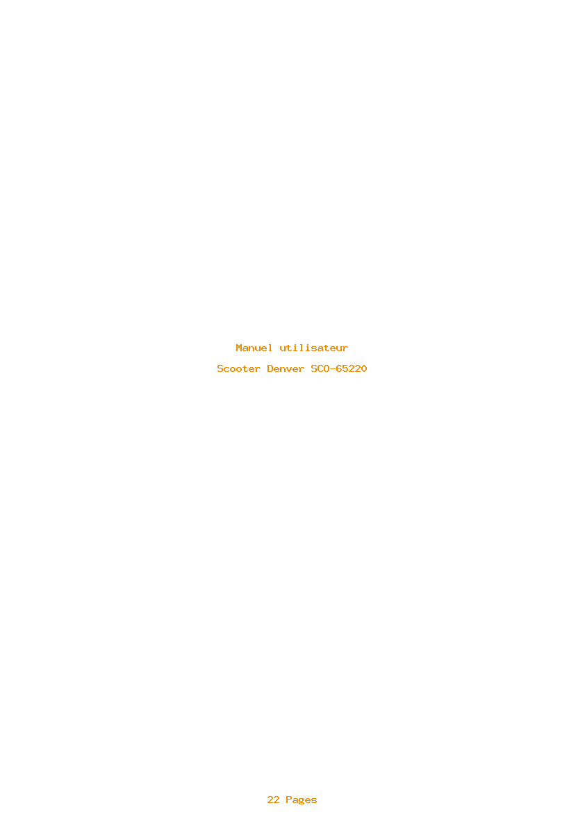 Page 1 de la notice Manuel utilisateur Denver SCO-65220