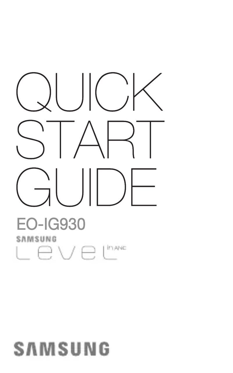 Page 1 de la notice Manuel utilisateur Samsung Level In ANC