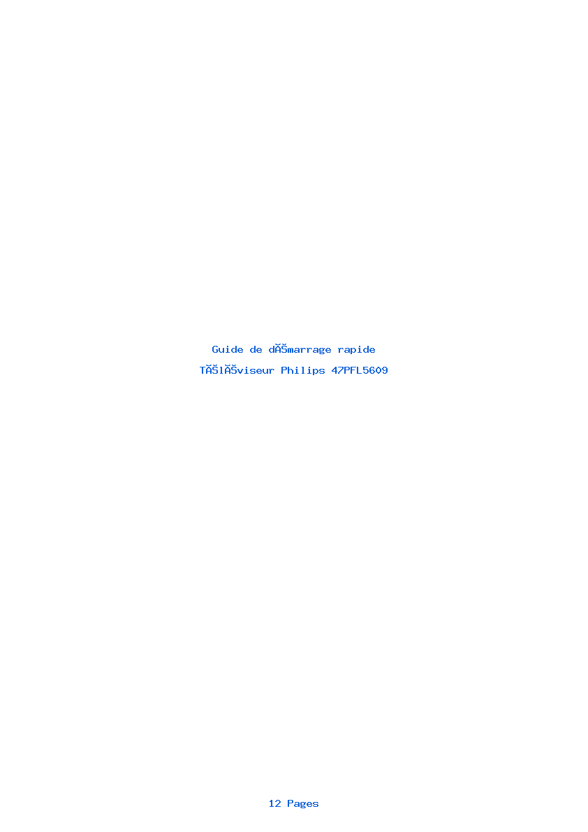 Image de la première page du manuel de l'appareil 47PFL5609