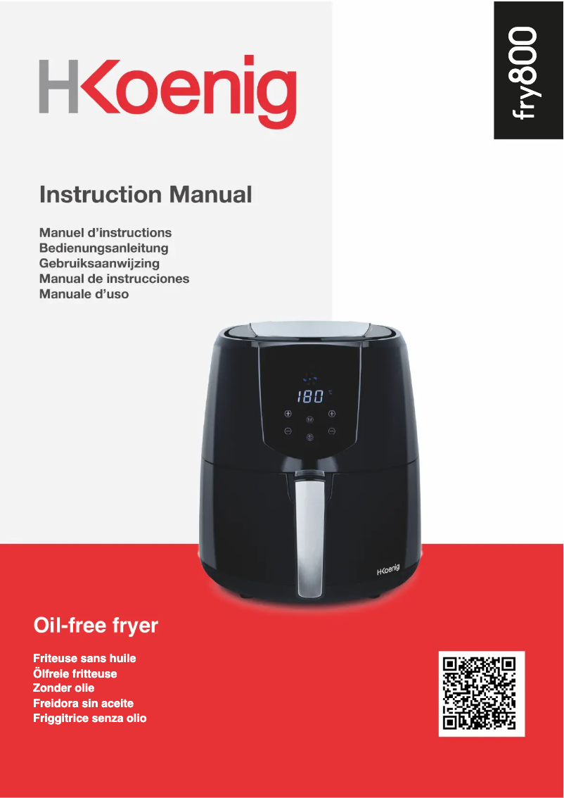 Page 1 de la notice Manuel utilisateur H.Koenig FRY800